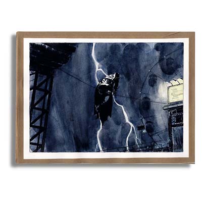 Illustration originale de Thierry Martin, Batman sur un fil